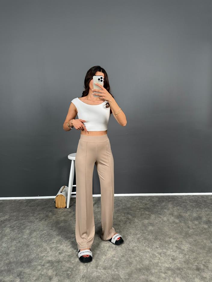 Bancy Taş Çımalı Rahat Modal Pantolon