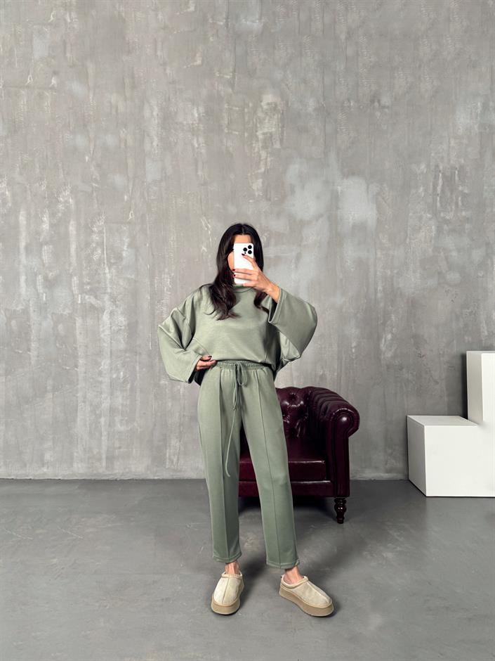 Wax Yeşil Modal Kumaş Takım