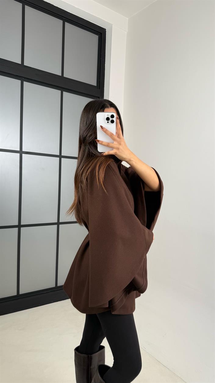 Acı Kahve Kuşaklı Premium Kaşe Panço GAUS-00443