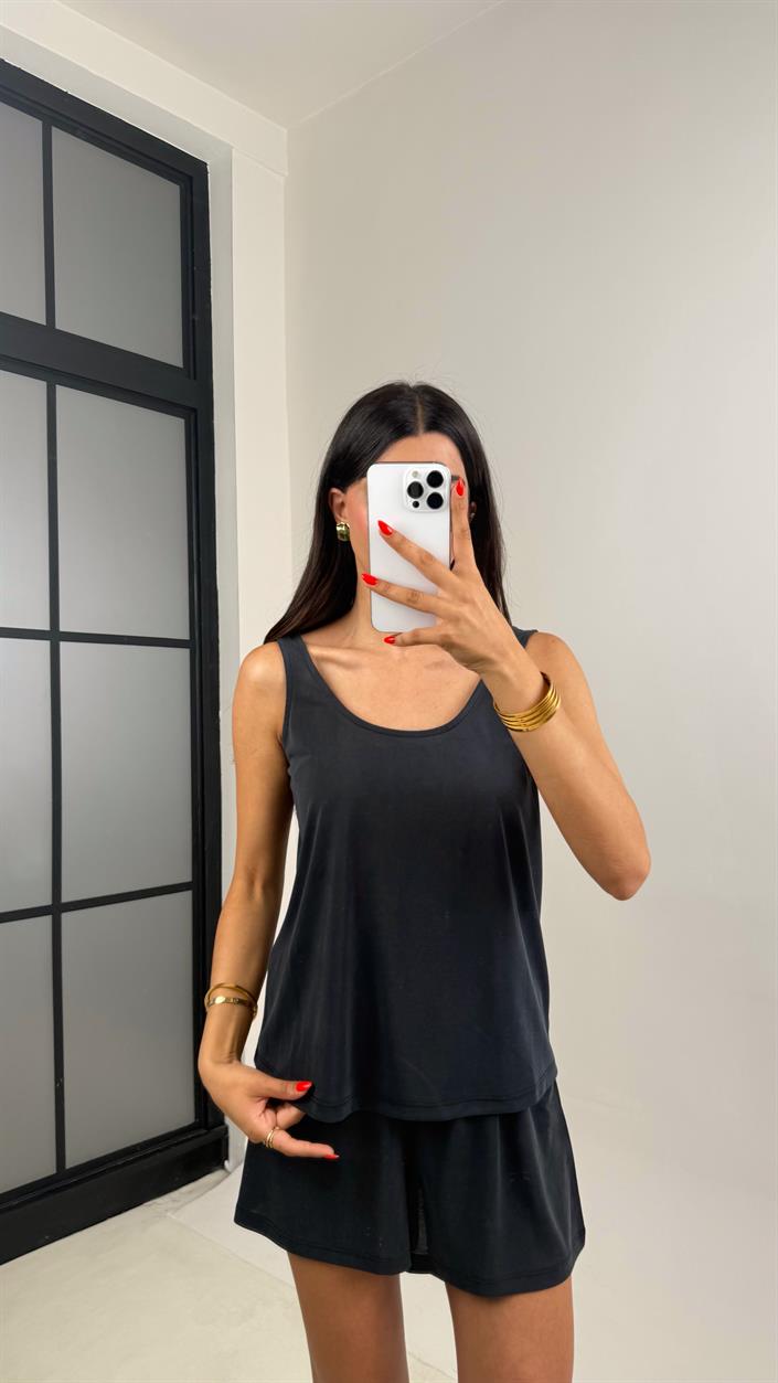 Antrasit Atlet Şort Basic Modal Takım GAUS-0013