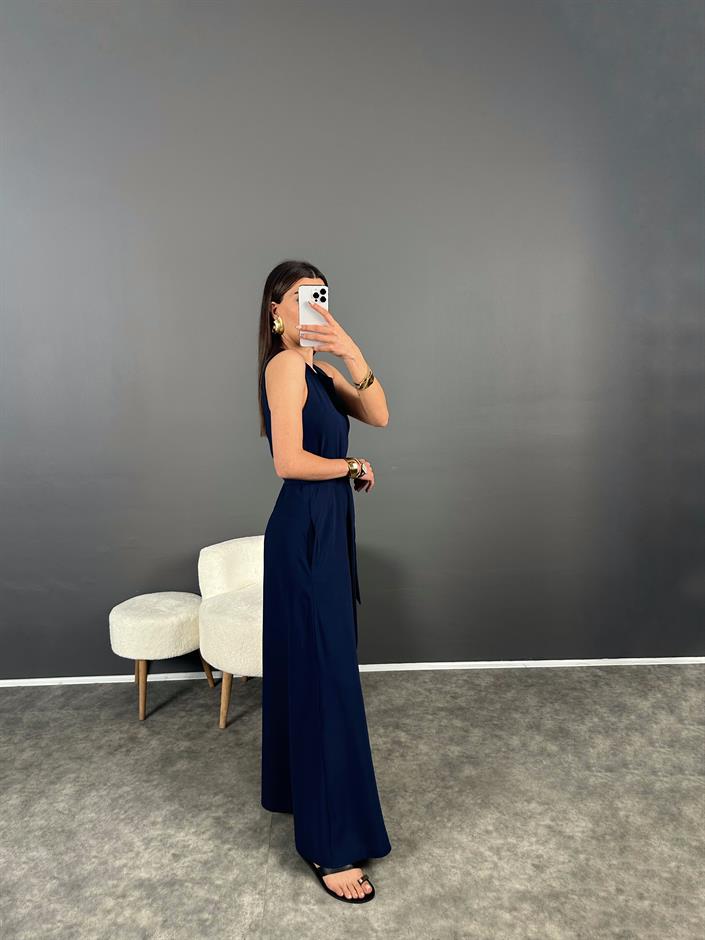 Brasil Lacivert Kuşaklı Cepli Tulum