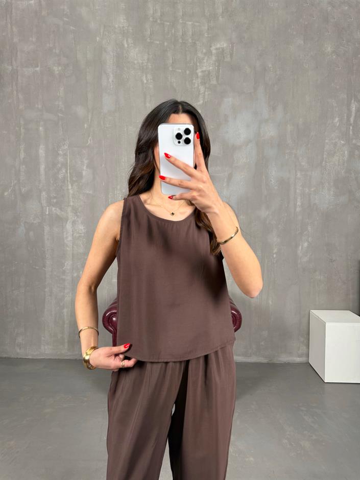 Acı Kahve Sıfır Kol Tensel Takım Gaus00165