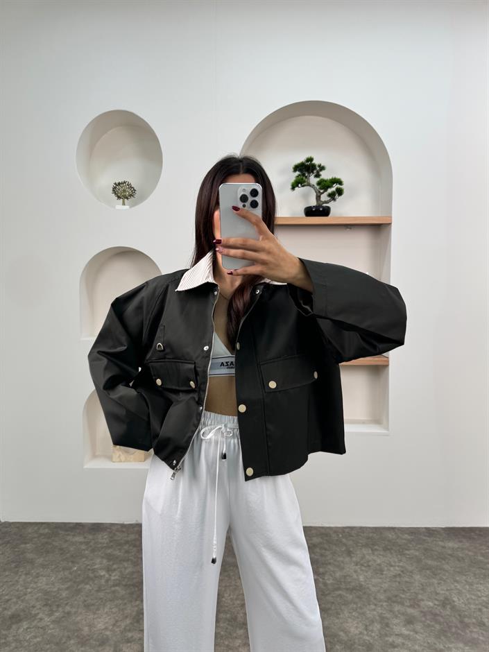 Dalia Koyu Haki ZR Model Astarlı Trenç Ceket