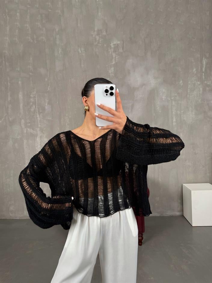 Siyah Ajurlu Triko Gaus00027