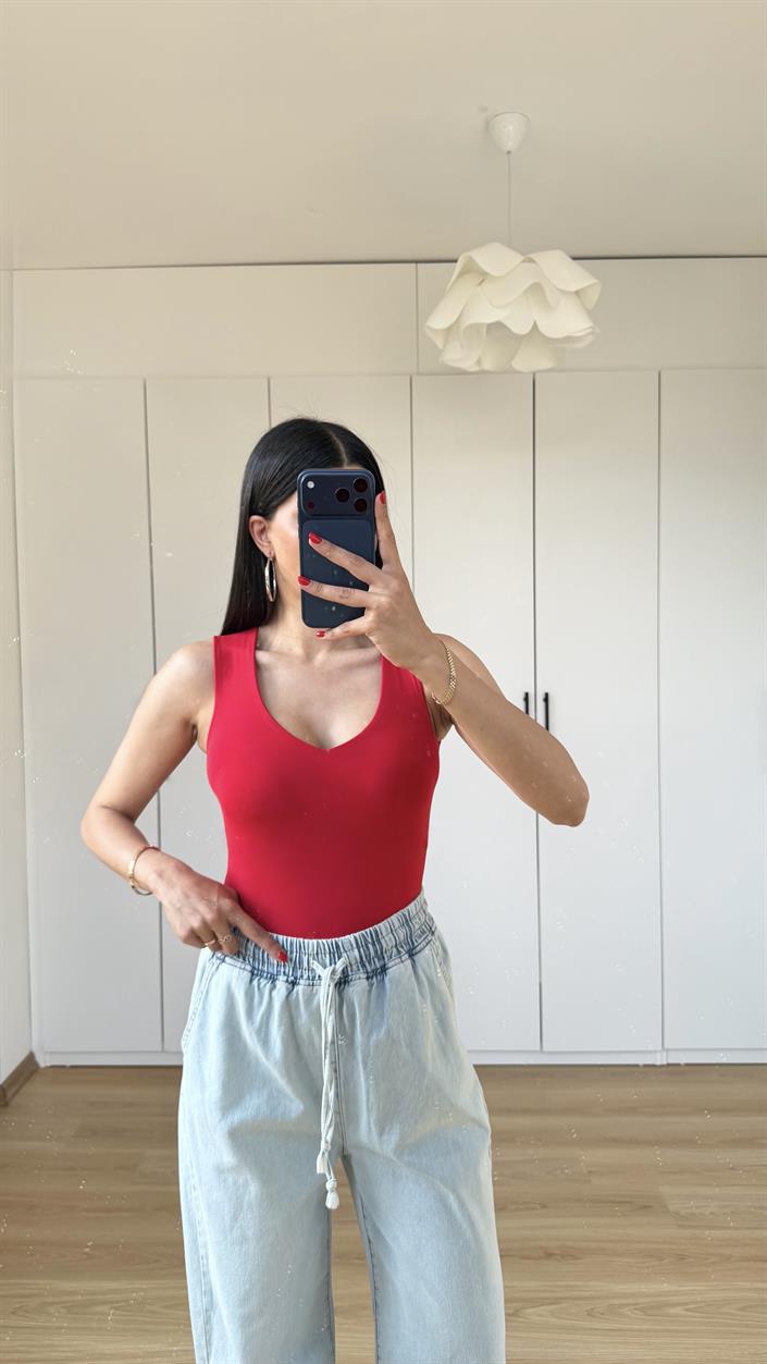 Kırmızı Basic Bodysuit GAUS-01564