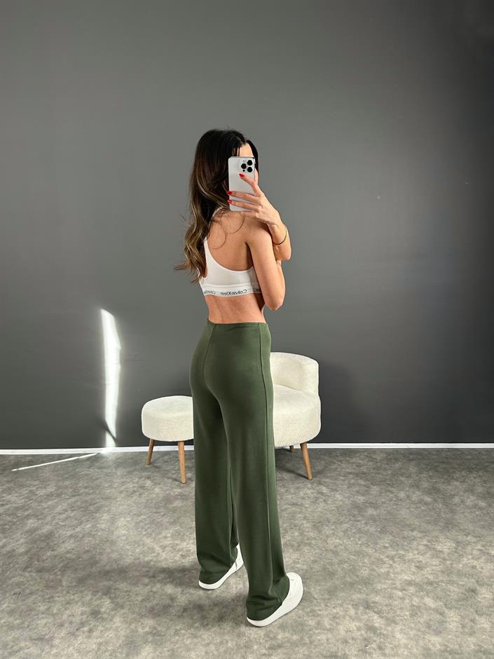 Haki Çımalı Modal Pantolon 