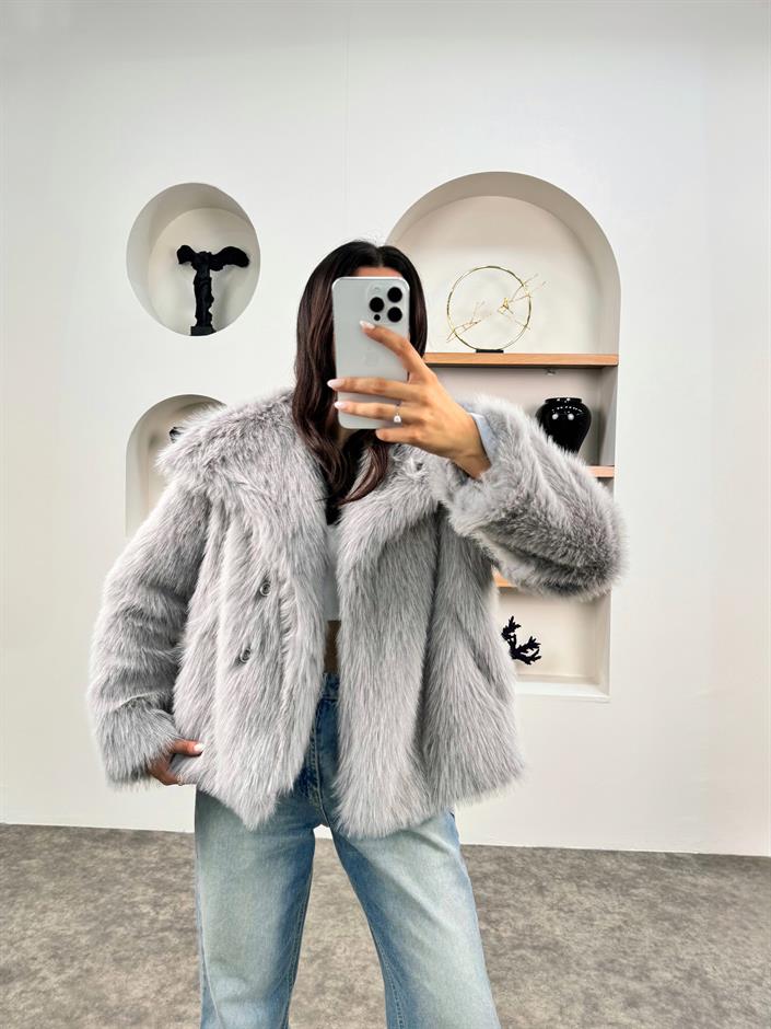 Tesia Gri ZR Muadil Astarlı Kürk