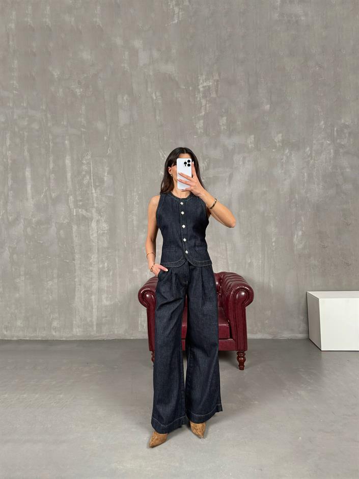 Rolfi Lacivert ZR Muadil Yelek Pantolon Denim Takım