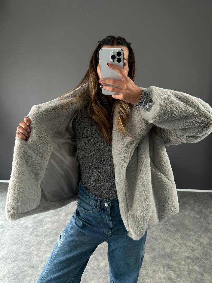 Tiera Gri Premium Kürk