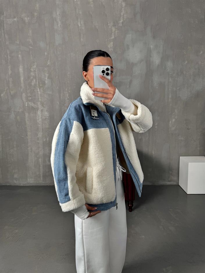 Thedor Denim Peluş Ceket