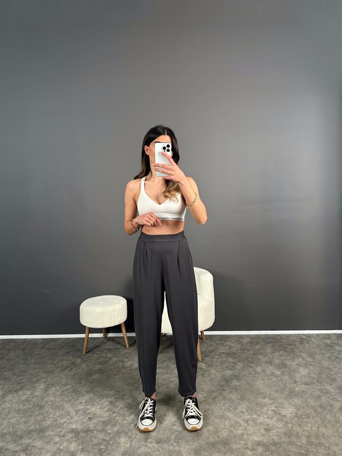 Tanya Füme Yazlık Modal Kumaş Harem Pantolon