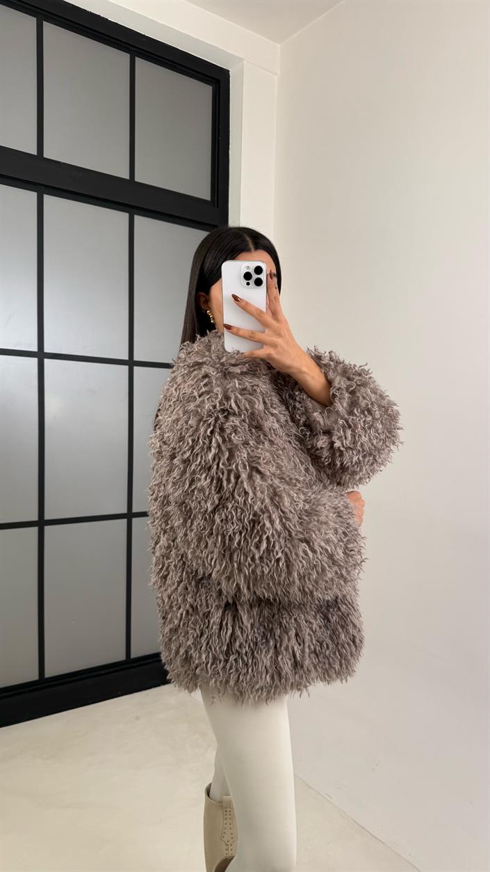 Vizon Saçaklı Astarlı Premium Kürk GAUS-00332