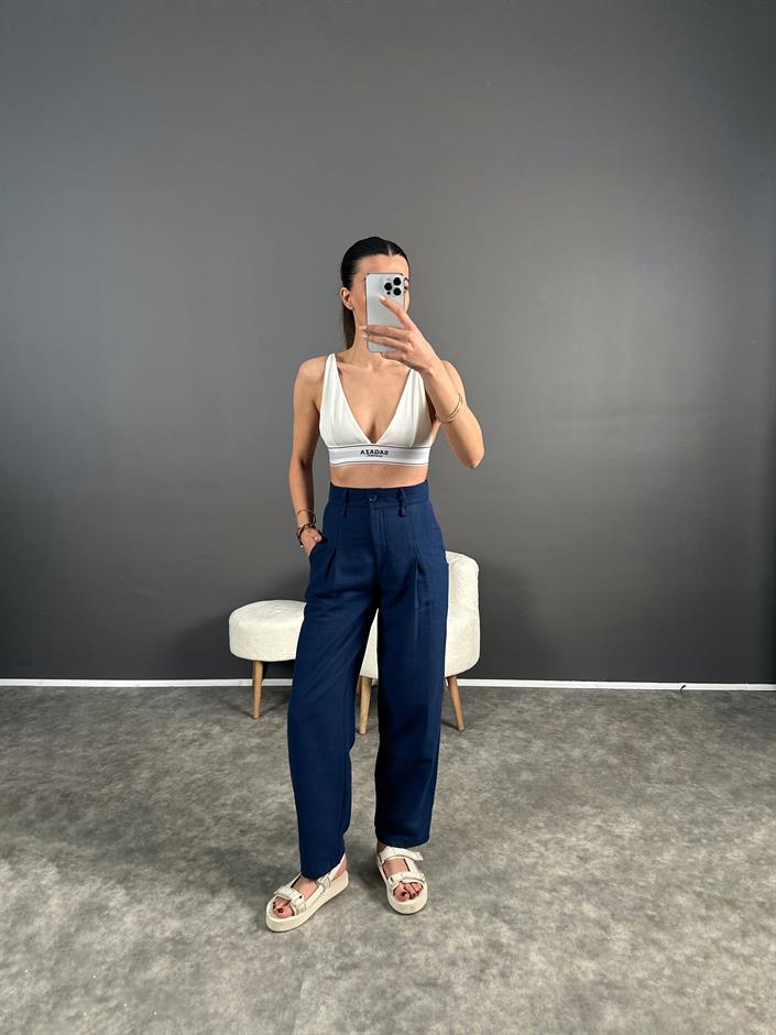 Lovas Lacivert Lux Kalite Keten Pantolon