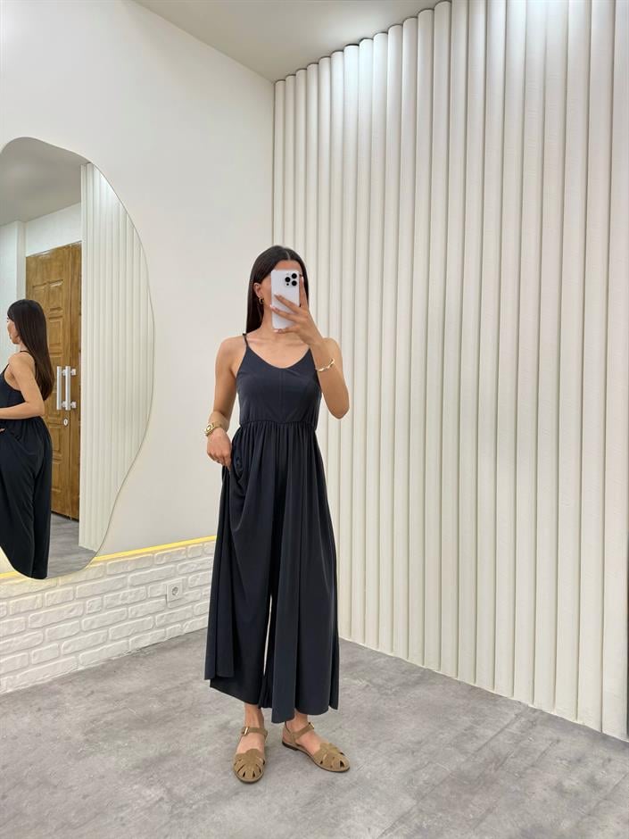 Antrasit Askısı Ayarlanabilir Modal Kumaş Tulum Gaus00331