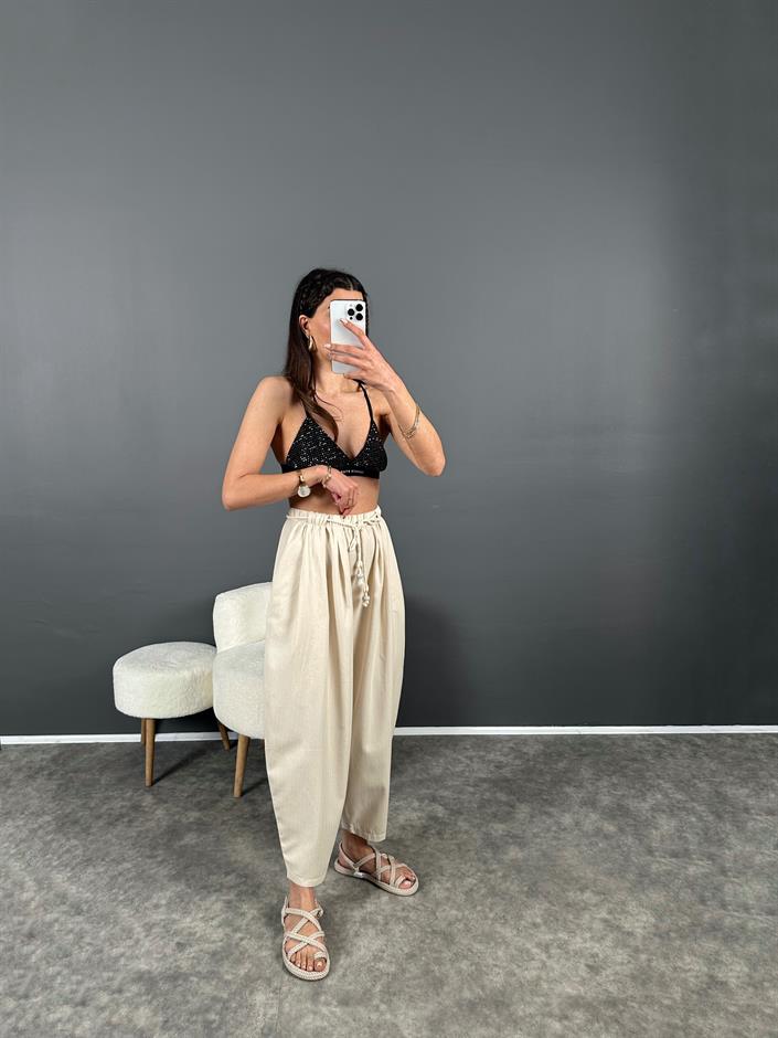 PRY Gabardin Şalvar Kemer Detaylı Pantolon 