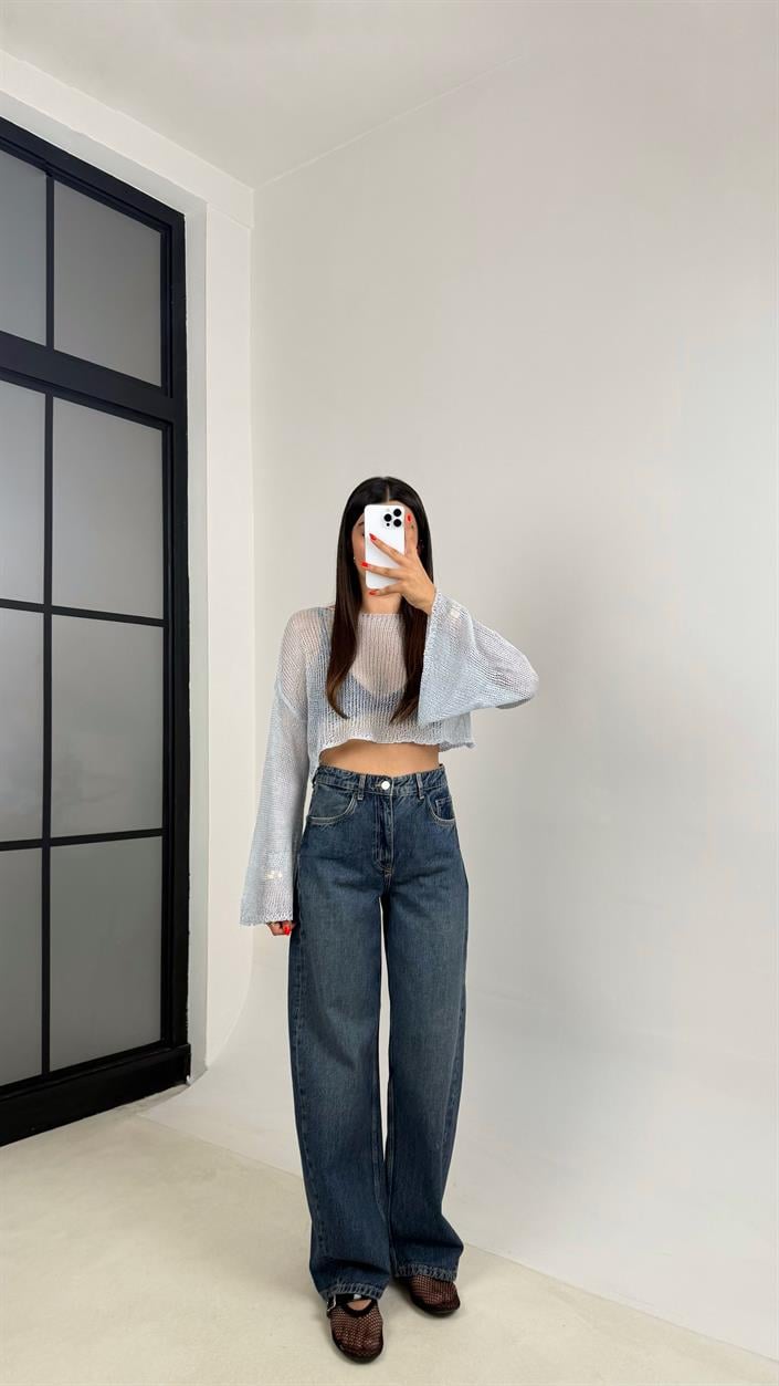 Lacivert ZR Muadil Yıkama Desenli Jean GAUS-0067