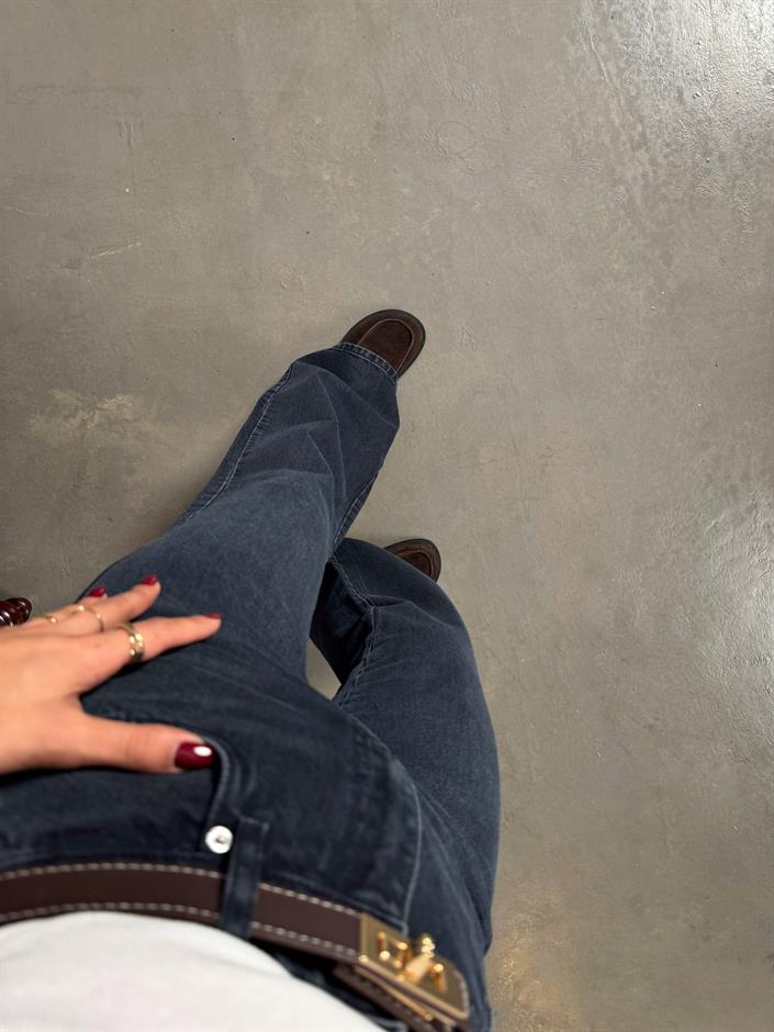 Peho Koyu Mavi İspanyol Paça Jean