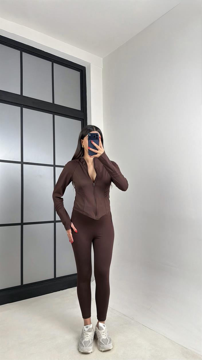 Kahve OYS Model Ceket Tayt Takım GAUS-00941