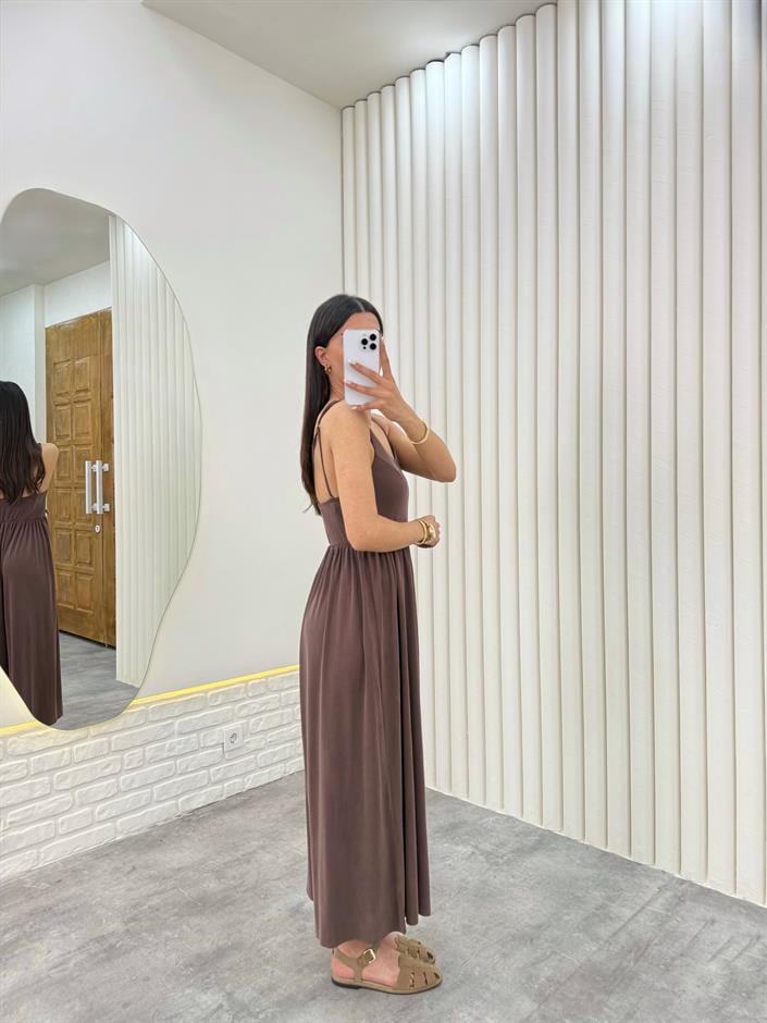 Kahve Askısı Ayarlanabilir Modal Kumaş Tulum Gaus00331