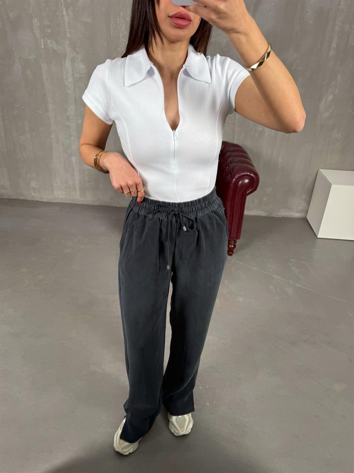 Antrasit Beli Lastikli MD Muadil Tensel Pantolon Gaus00190