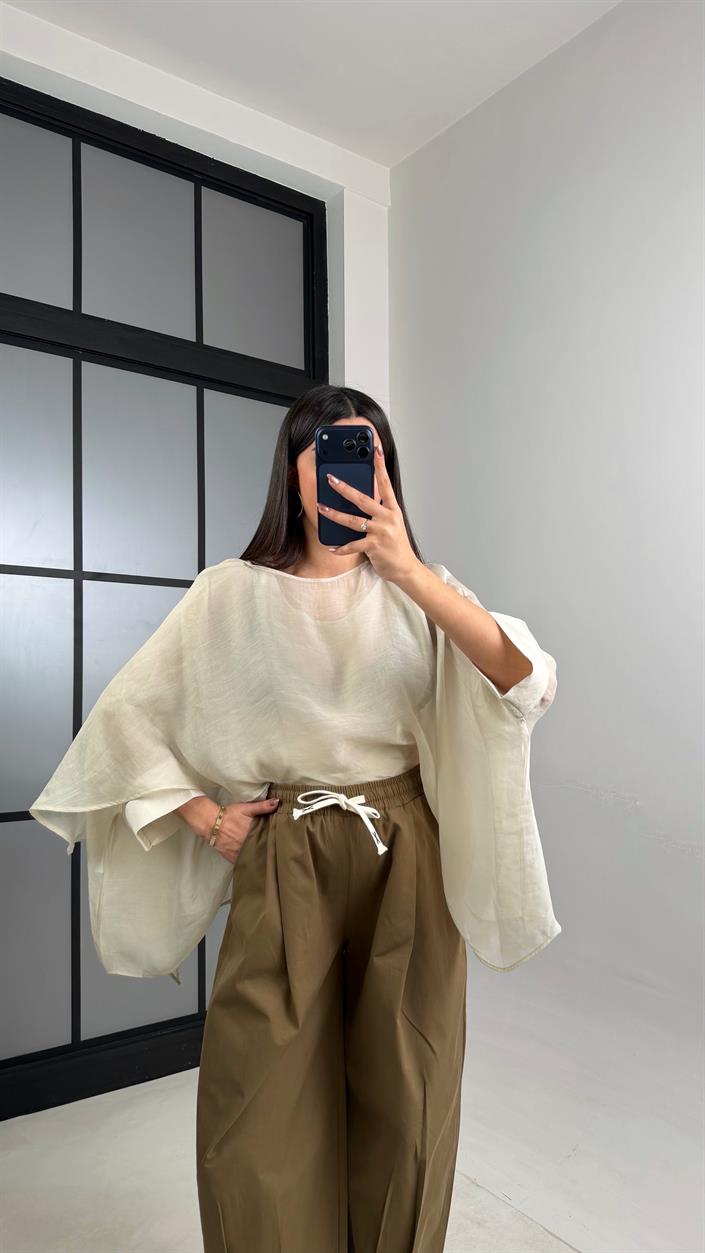 Taş Transparan Premium Tasarım Pelerin GAUS-01110