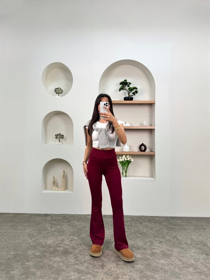 Vels Bordo Oys Tiktk İspanyol Tayt