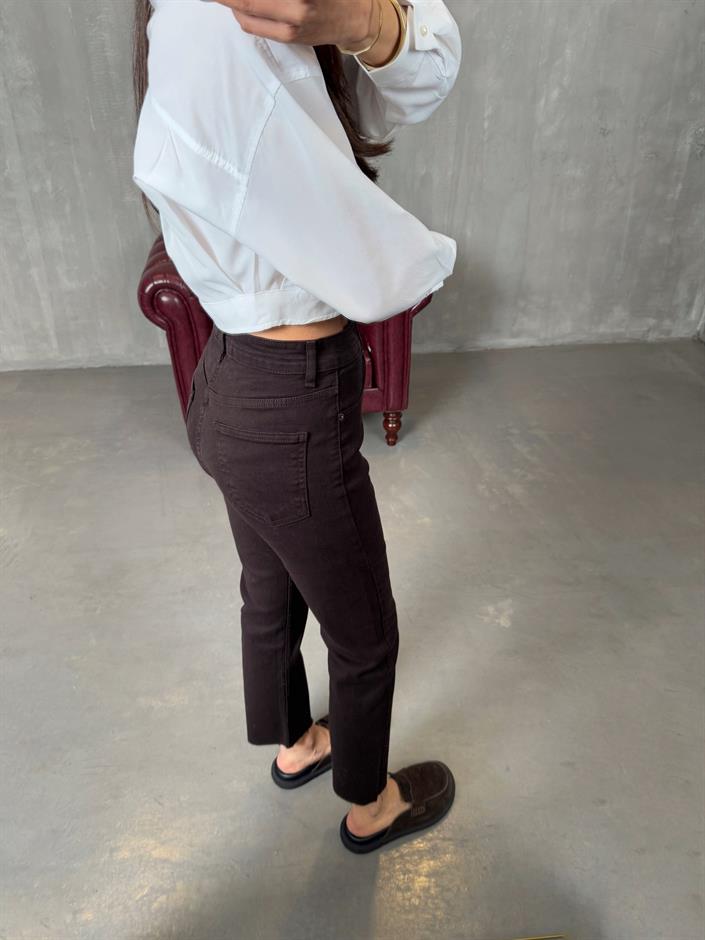 Rick Acı Kahve ZR Kesik Paça Mom Jean