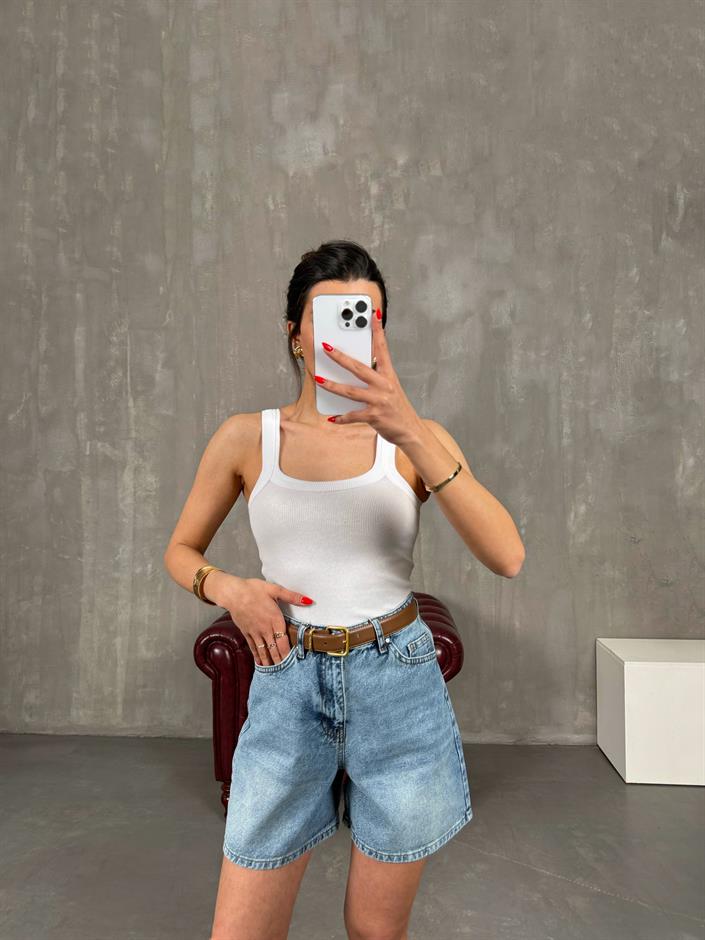 Beyaz Askılı Crop Gaus00220