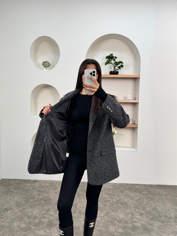 Dany Antrasit Astarlı Kaşe Blazer Ceket