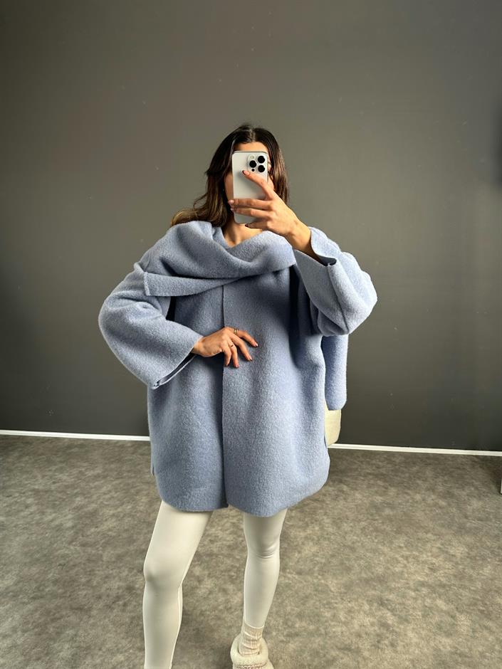 Almina Mavi Atkılı Kaban