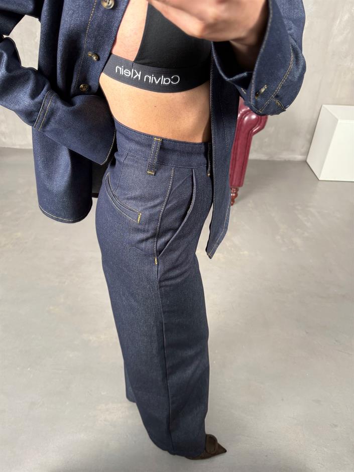 Vesa Lacivert Wide Leg Jean