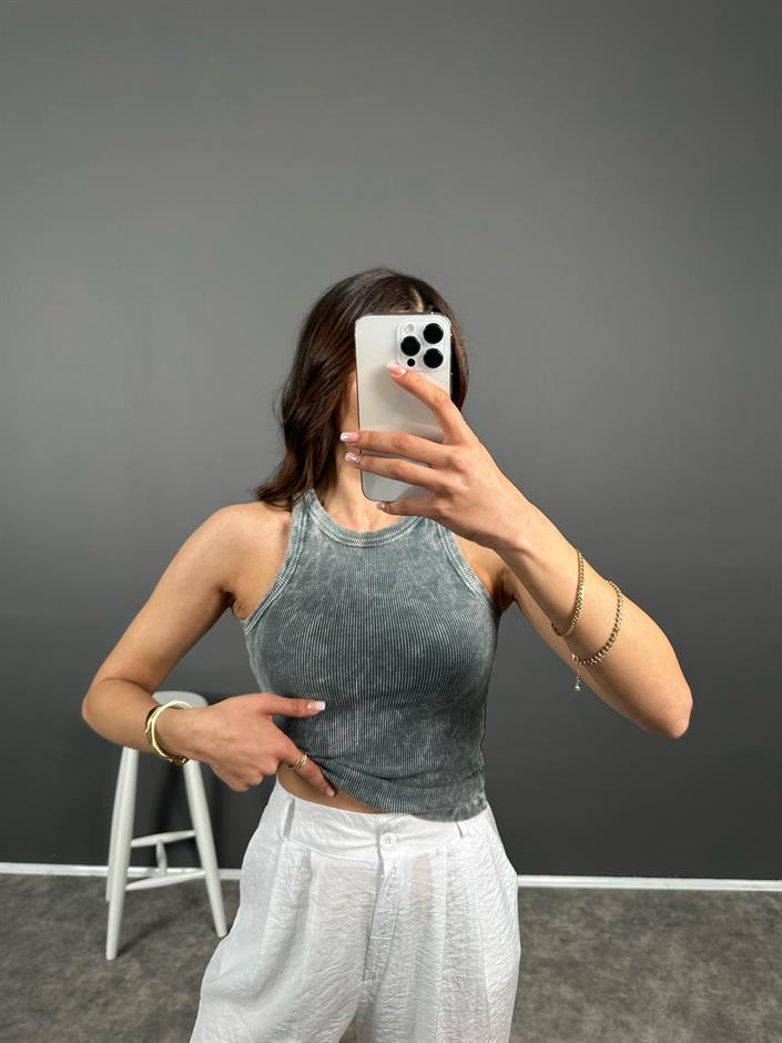 Gri Eskitme Halter Atlet 