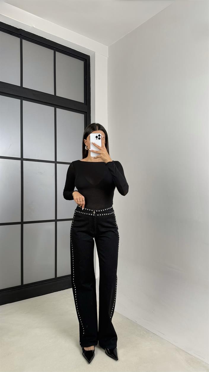 Siyah Zımba Detaylı Jean GAUS-00459