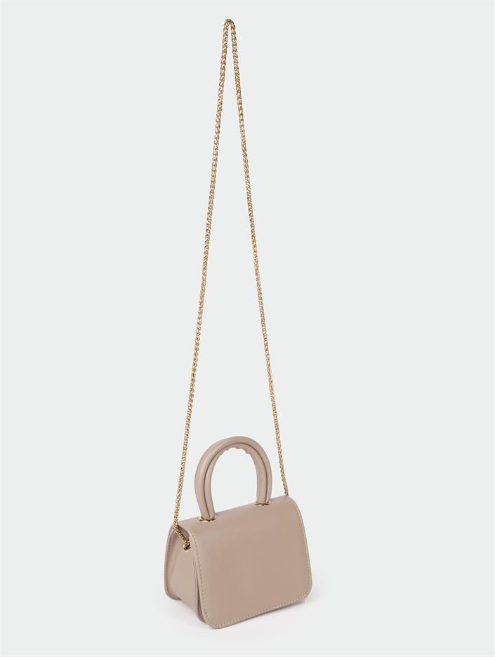 312 ZİNCİRLİ MİNİ EL ÇANTASI KREM 