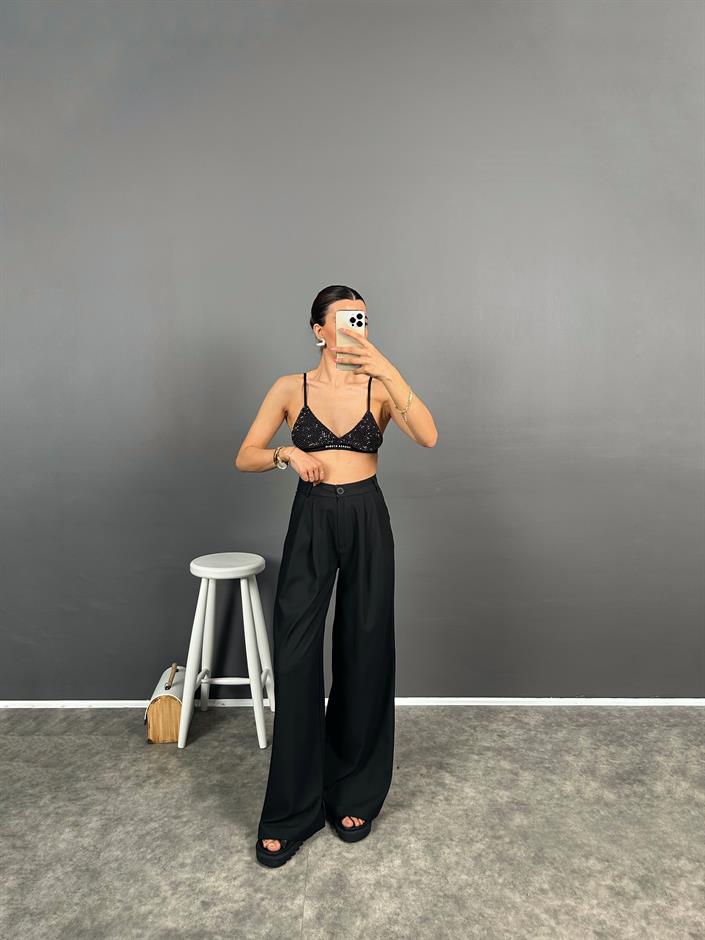 Avis Siyah Poliviskon Bol Paça Pantolon