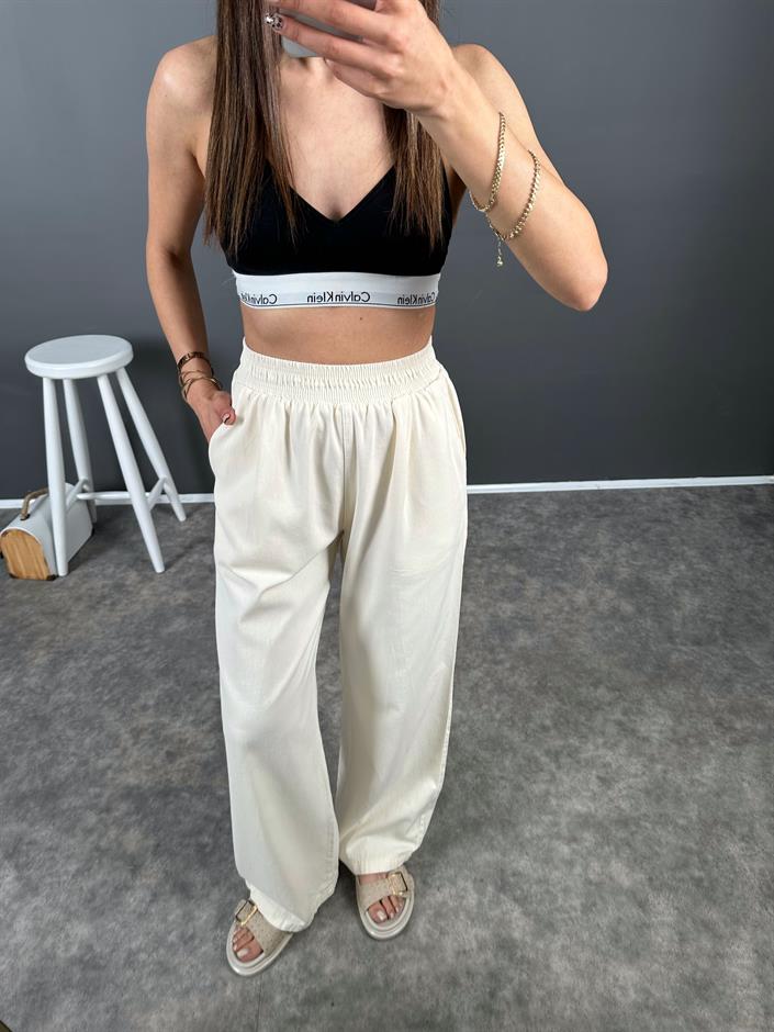 Jovia Ekru Premium Gabardin Pantolon 