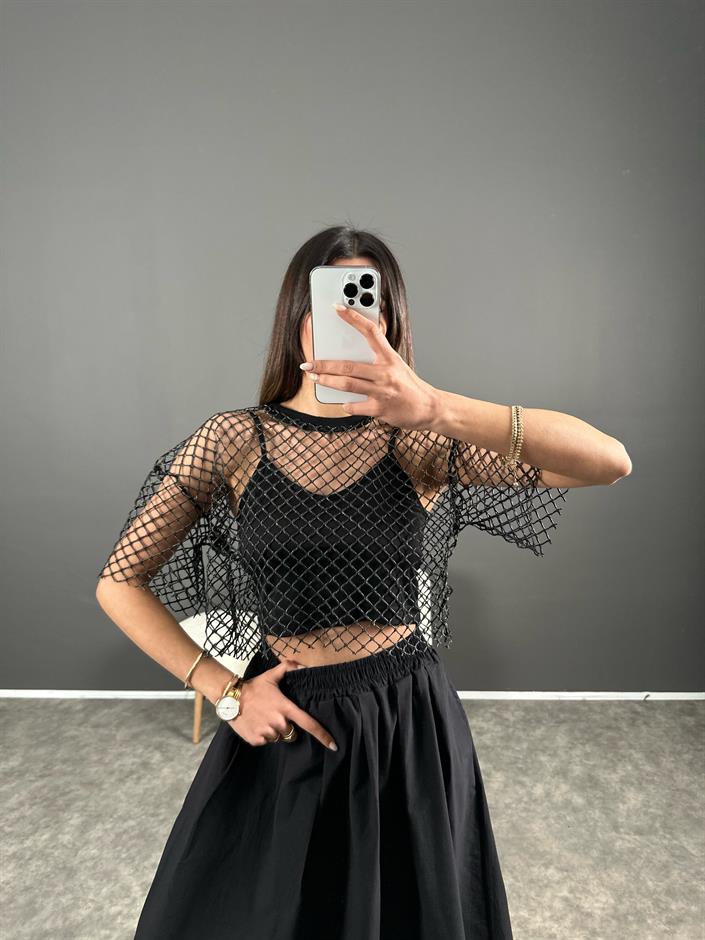 Siyah Atletli File Tshirt 