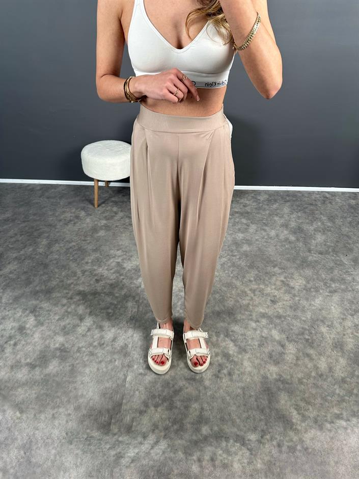 Tanya Açık Vizon Yazlık Modal Kumaş Harem Pantolon