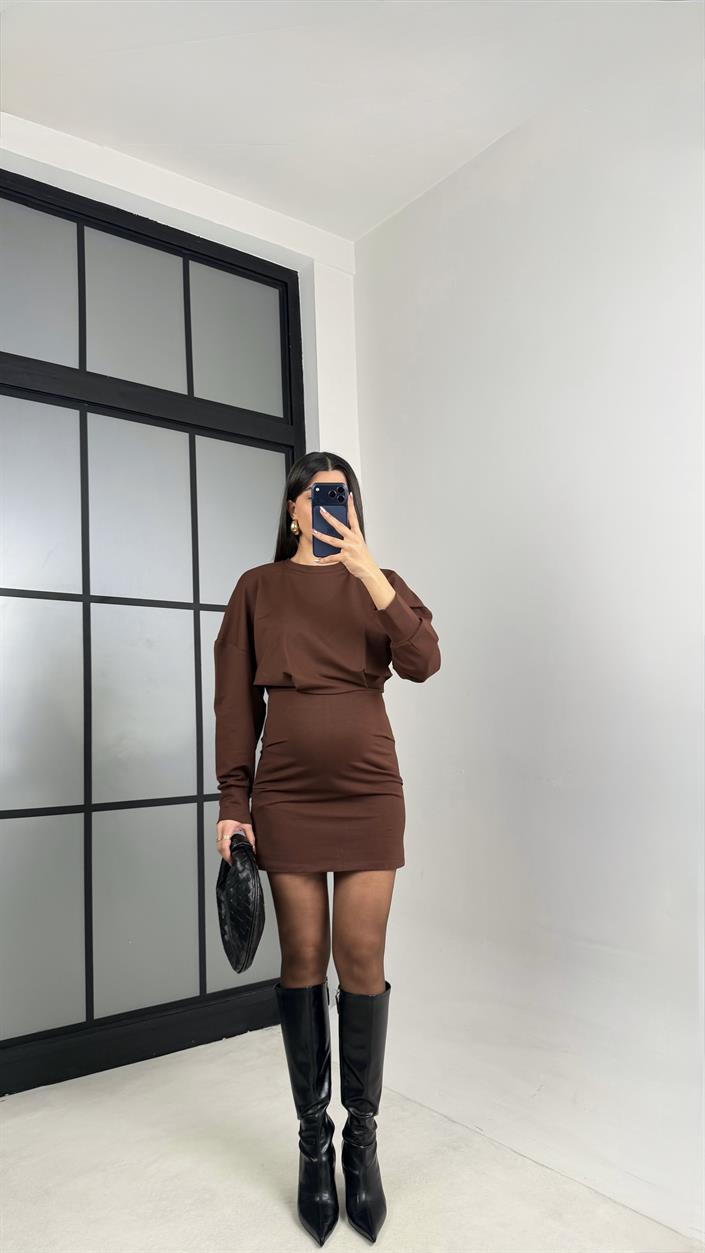 Acı Kahve Basic İki İplik Elbise GAUS-01067