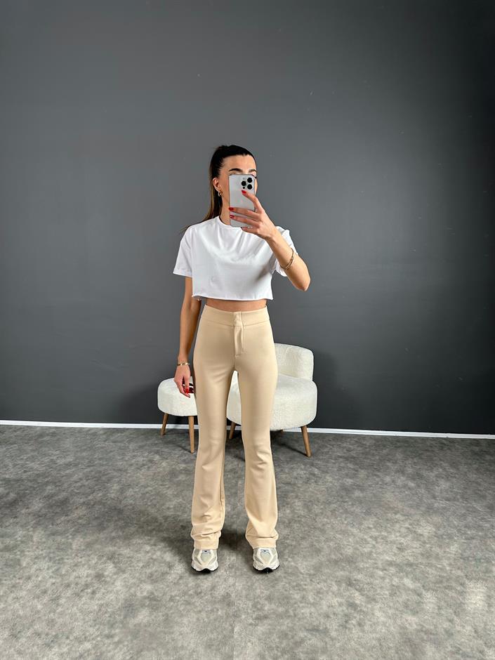 Penny Taş Yüksek Bel Kanca Düğmeli İspanyol Pantolon