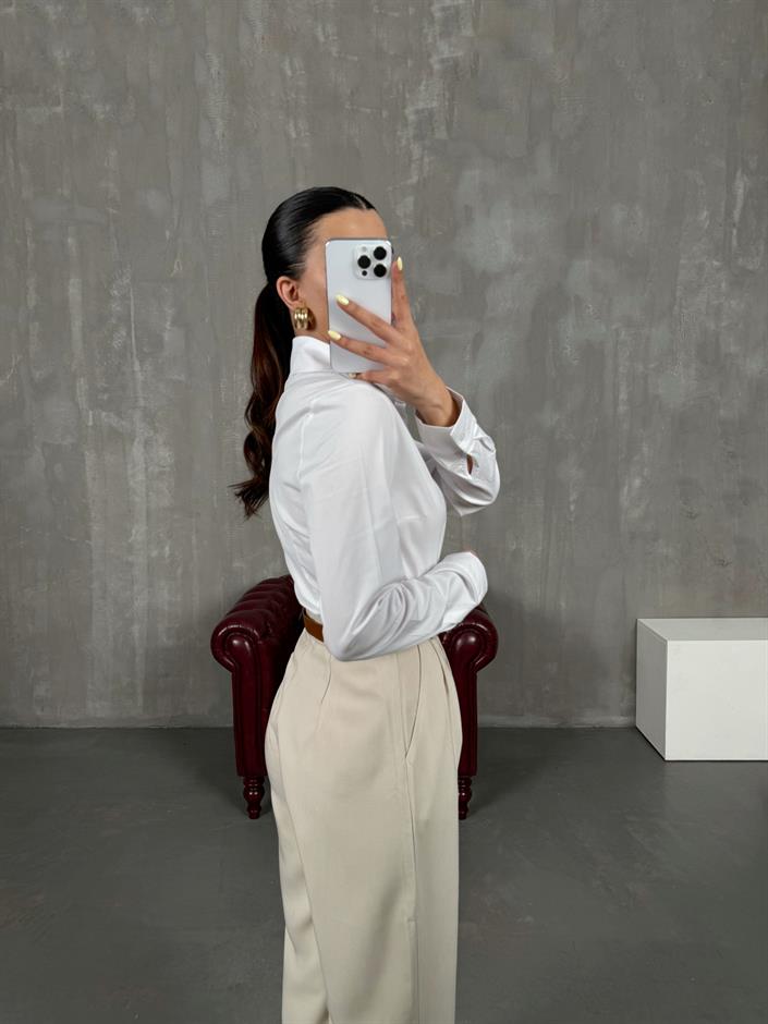 Taş Kemerli İthal Kumaş Palazzo Pantolon Gaus00090