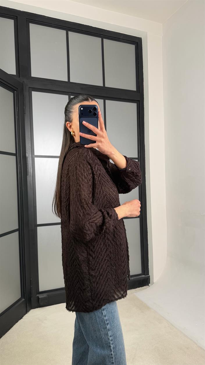 Acı Kahve Püsküllü Gömlek GAUS-01244