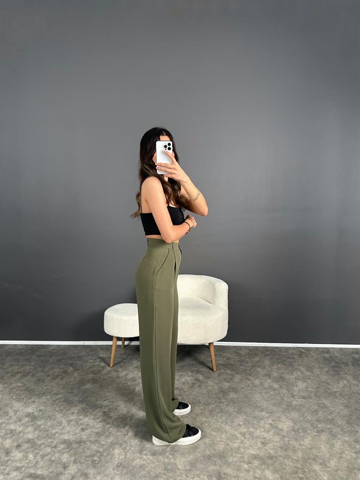 Haki Ayrobin Palazzo Pantolon