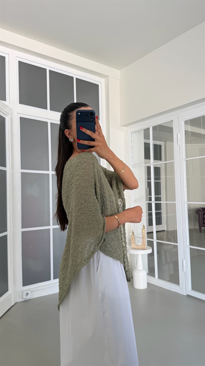 Yeşil Asimetrik Pul Detaylı Panço GAUS-01849