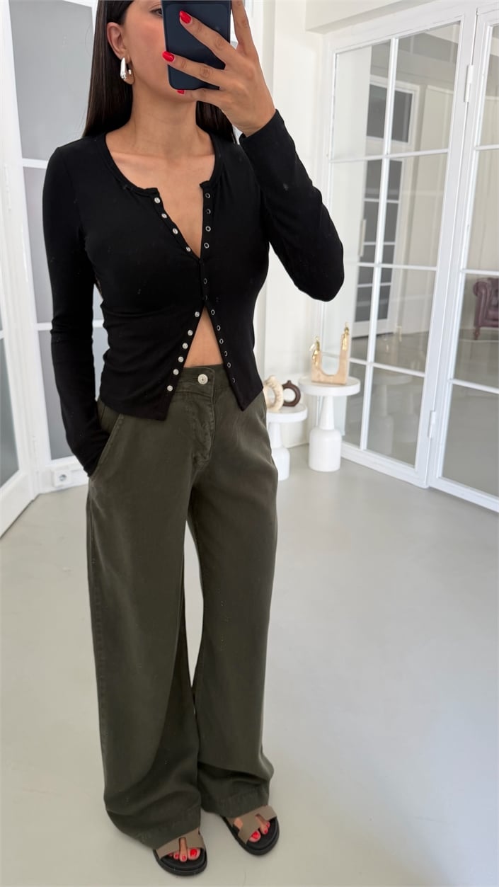Yeşil Yıkamalı Tencel Denim Pantolon GAUS-01786