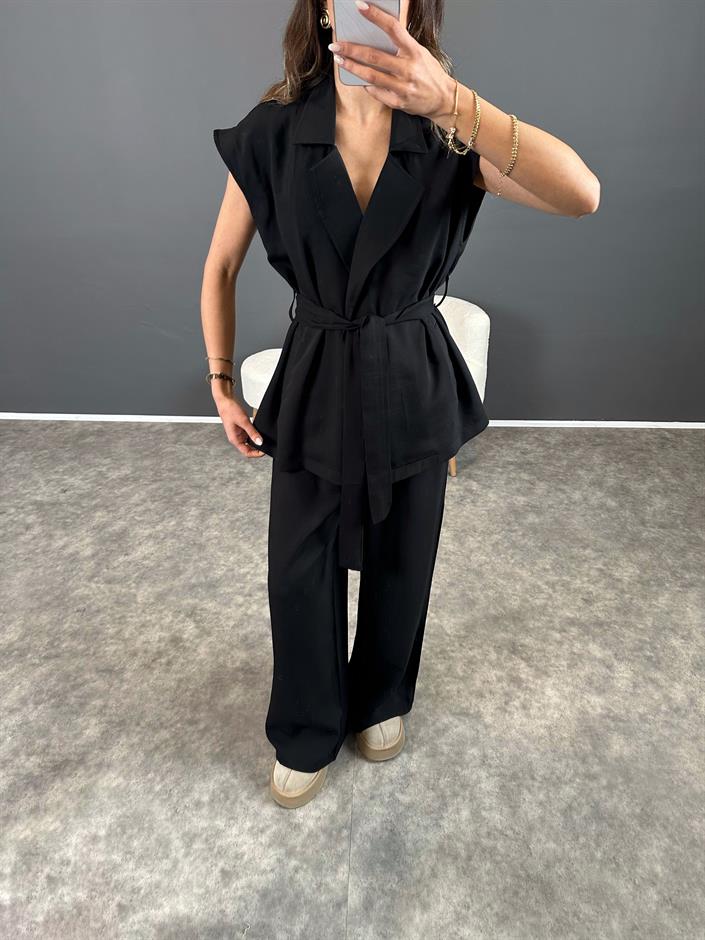 Liu Siyah Zr Model Yelekli İkili Takım