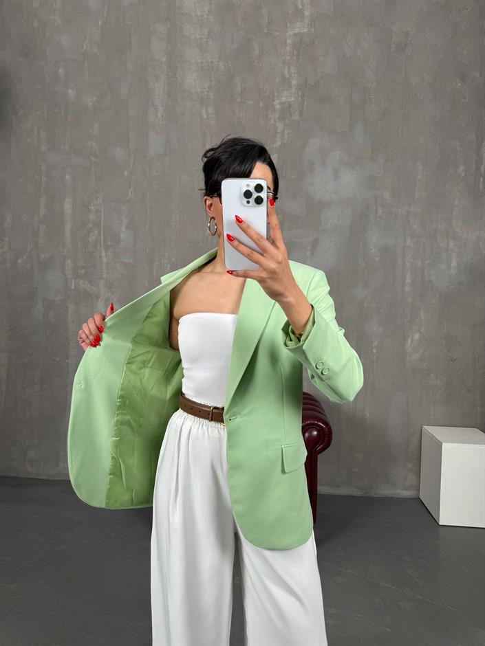 Yeşil Astarlı Blazer Ceket Gaus00216