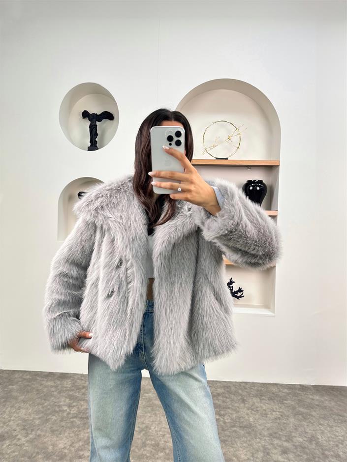 Tesia Gri ZR Muadil Astarlı Kürk