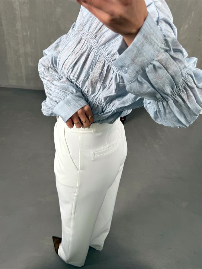 Tesa Beyaz Palazzo Pantolon