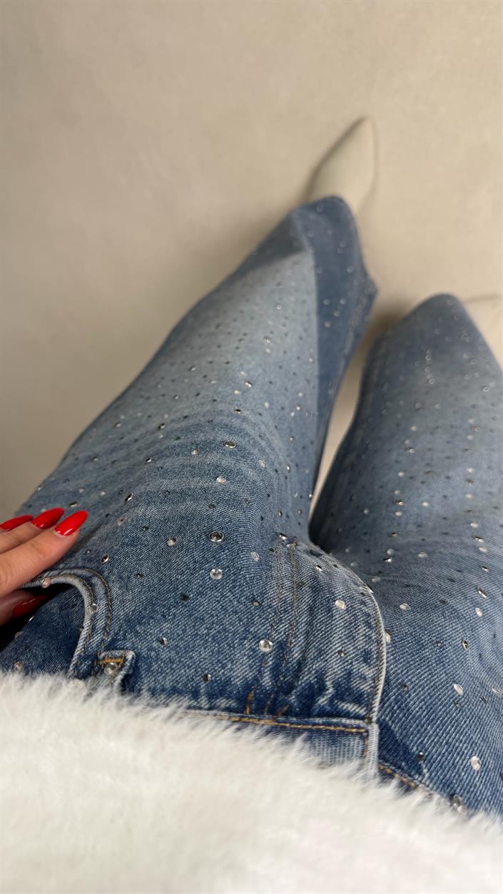 Mavi Full Taş İşlemli Muadil Premium Jean GAUS-00965
